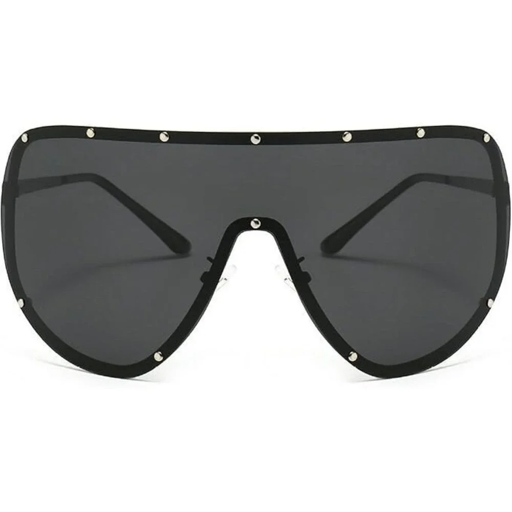 Shield Sunglasses‎ Studded Oversized Fashion Visor Sun Glasses Women Men Lentes